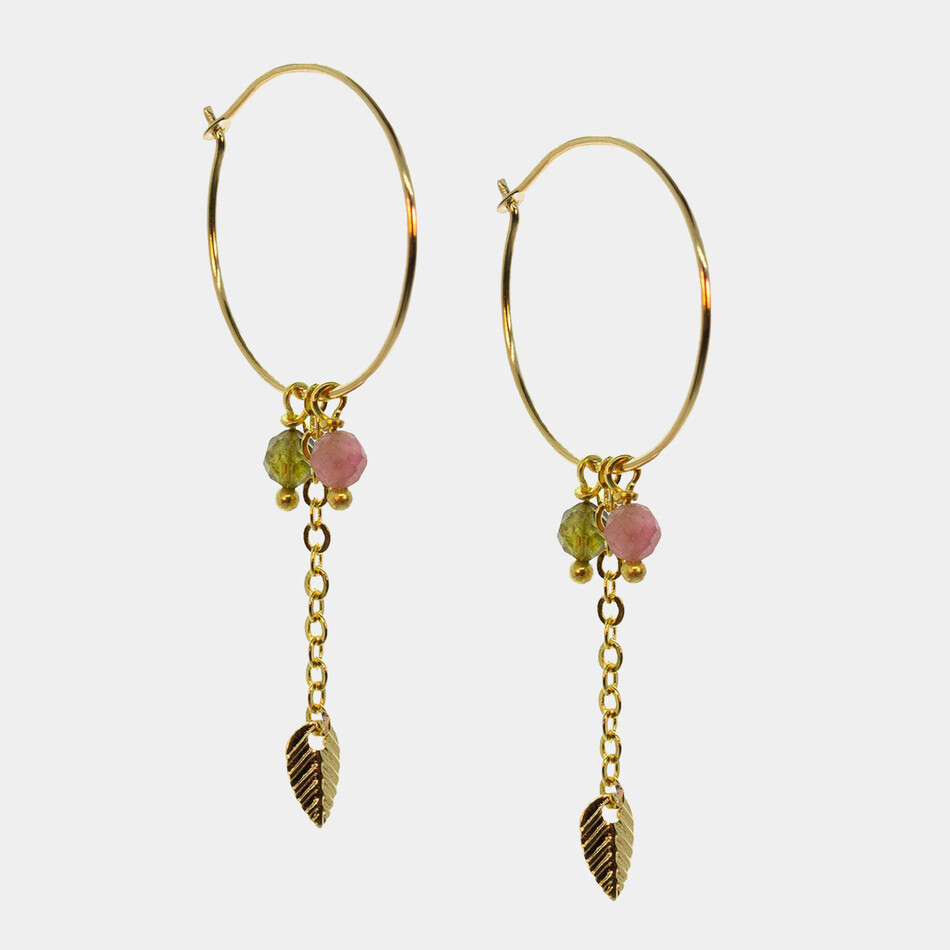Creol with turmalin pearls, short